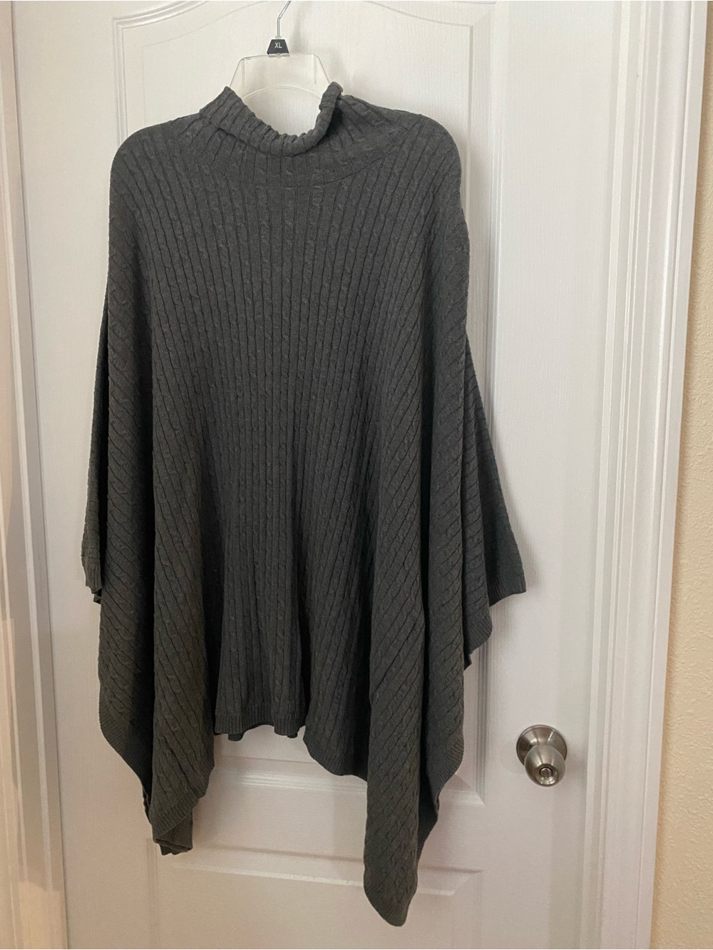 bryn Walker Charcoal Ribbed Knit Poncho
